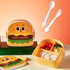 Lonchera de Hamburguesa para Estudiantes de Primaria que Van a la Escuela y Trabajadores de Oficina, Lonchera Dividida, Caja Portátil Linda de Dibujos Animados para Mantener Fresco