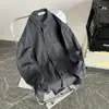 Camisa de Algodón y Lino Atractiva Estilo Japonés para Hombre Manga Larga Moda Hong Kong Holgada Casual Chaqueta Básica de Primavera y Otoño para Pareja
