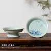(Oferta especial) Tetera de Estilo Antiguo Tianqing Ru Kiln con Esmalte Craquelado y Tapa de Tres Piezas, Taza Maestra de Cerámica Azul y Blanca Taza de Degustación