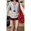 Pantalones Deportivos Ajustados Vintage Blanqueadores Chica Atractiva Mujer Otoño 2025 Nuevos Relajados Estilo Americano Perezosos Adelgazantes Shorts para Cadera