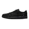 Zapatillas deportivas de baloncesto Jordan 1 de caña baja para hombre y mujer, AJ1 Lightning Reverse Swoosh Black Warrior Mocha, transfronterizas europeas