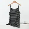 Nueva Camisola Adelgazante de Modal con Cuello Redondo Rayada para Mujer, Delgada sin Mangas Versátil Primavera/Verano Talla Grande Camiseta Interior