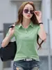 Algodón Nueva Camiseta de Media Manga Polo para Mujer con Cuello Ropa de Verano Deportiva Ocio Trabajo Solapa Top de Manga Corta