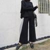 Conjunto de Dos Piezas de Pantalones de Pierna Ancha de Punto Caído para Mujer 2026 Otoño e Invierno Nuevo Conjunto Elegante de Suéter de Cachemir y Pantalones de Pierna Ancha