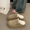 Pantuflas de exterior para mujer estilo Birkenstock con forro de polar, nuevo modelo otoño/invierno 06, de alta calidad y populares, con suela gruesa, que aumentan la altura y con diseño de punta cerrada
