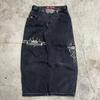 Tendencia de Celebridad de Internet Harajuku Hip-Hop Cráneo Retro Streetwear Jeans Jnco Y2K Jeans para Hombre Venta al por Mayor