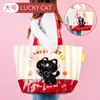 Bolsas de Mano Tejidas Personalizadas Transfronterizas en Stock, Bolsas de Compras Tejidas Regalo Creativo, Bolsas Tejidas Impermeables Laminadas de Gran Capacidad