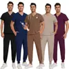 Conjunto de Bata Quirúrgica Delgada Manga Corta Quirófano Doctor Salón de Belleza Ropa de Trabajo Unisex Traje de Limpieza Venta al por Mayor