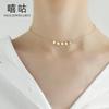 Xigu D0102 Plata S925 estilo frío retro collar redondo personalidad femenina cadena simple para clavícula