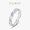 Anillo hueco de diamantes de plata esterlina S925 para mujer con destellos de diamantes y circonitas, anillo de dedo índice cerrado de moda OL Wind, regalo de San Valentín