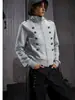 2026 Moletom Cardigan Gola Alta Estilo Retro de Quadra Masculino Solto Design de Rua Jaqueta Curta Roupa Externa para Casal