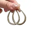 Pendientes de Aro Ovalados Lisos de Plata Sencillos para Mujer Pendientes de Círculo Exagerados Europeos y Americanos Lujo Accesible Pendientes de Gama Alta
