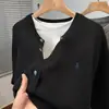 Cardigã bordado de marca transfronteiriça malha masculina primavera e outono novo suéter de gola redonda casaco masculino solto casual