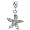 Panjia Nueva Caliente Diamantes de imitación plata Joyería Estrella de mar Amor Búho Con Cuentas DIY Joyería Accesorios Pulsera Mano