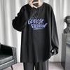 Camiseta Estampada Masculina de Manga Longa para Primavera e Verão, Gola Redonda, Caimento Solto, Versátil, Peça Leve, Roupa, Camada Base, Jaqueta, Transfronteiriça