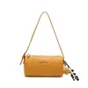 Bolsa Transversal Feminina 2026 Nova Estilosa Bolsa Boston Redonda Cilíndrica Couro PU Padrão Lichia Bolsa Almofada Feminina Atacado Transfronteiriço