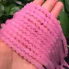 Pedras Naturais Soltas de Calcedônia Rosa Acessórios para Colares Redondos Artesanais DIY Material Semi-Acabado Pulseira Feminina Atacado