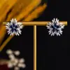 Pendientes de Copo de Nieve de Zirconia de Gama Alta Incrustados con Circonita, Súper Brillantes, Lujosos, Elegantes, Exquisitos y de Alta Clase