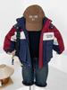 Valle del Viento 2024 Invierno Nuevo Ropa para Niños Estilo Japonés Color en Contraste con Capucha Ropa de Carga para Niños Chaqueta Gruesa con Letras