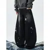 Jeans Wide-Leg Versátil Estilo Retro Americano Design Garota Picante Estrela para Homens e Mulheres 2026 Novo Caimento Solto Emagrecedor
