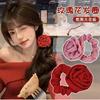 Dulce Liga para el Cabello Scrunchie para Mujeres, Satén de Alta Gama Estilo Coreano Versátil Cuerda para el Cabello, Suave Encaje Lunares Accesorio para el Cabello, Pañuelo Cuadrado para la Cabeza