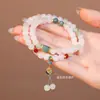 Nuevo Pulsera Magnética de Piedra Shoushan Estilo Chino con Cuentas para Mujer, Nuevo Modelo 2025, Pulsera Apilable de Doble Capa de Nicho de Lujo Ligero