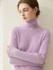 26 nuevos modelos de suéteres de cachemir 100% puro de prêt-à-porter de primera línea para mujer, camiseta base de punto de cuello alto, suéter de invierno