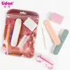 Kit de ferramentas para nail art de unhas postiças, conjunto de cinco peças, lixa de polimento, mini bloco de polimento tipo tofu, palito de madeira, conjunto de escovas de chifre