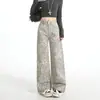 Jeans Retro con Estampado de Leopardo 2026 para Mujer, Nuevo Diseño, Estilo High Street, Pantalones Rectos Casuales Caídos