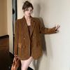 Chaqueta Negra de Chenille Shanli Dadi para Mujer Otoño e Invierno Estilo Chanel Traje de Nicho Nuevo Elegante Traje Engrosado
