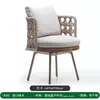 Sofá de Jardim de Rattan para Exterior, Teak, Curvo Redondo para Uma Pessoa, Varanda, Madeira Maciça, Modelo para Sala, Móveis de Villa ao Ar Livre