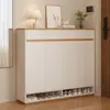 Zapatero de madera maciza para entrada de casa, modelo nuevo 2026 para interior, gabinete de almacenamiento estilo madera natural, gabinete de entrada integrado para montaje en pared