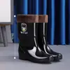 Botas de lluvia de seguridad de caña alta para hombre, botas de lluvia cortas, impermeables y antideslizantes, con forro de felpa engrosado, resistentes a ácidos y álcalis, botas de agua extra altas, botas de goma para cocina