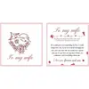 Tarjetas de felicitación con bendiciones en idiomas transfronterizos Tarjetas conmemorativas para Mamá Ángel Tarjetas pequeñas de agradecimiento a juego para empaques de joyería