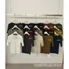 Yuanxi - Nuevo Estilo Coreano de Principios de Otoño Versátil Sencillo Ajustado Elástico Multicolor Cuello en U Manga Media Camiseta 267309