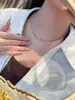 Collar Roto de Oro y Plata para Mujer, Estilo de Lujo Ligero de Nicho de Gama Alta, Accesorio Colgante de Plata Rota, Cadena para Clavícula, Joyería para Mujer
