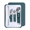 Cortauñas de 4 piezas verde oscuro traje de maquillaje de cristal cortauñas domésticos reparación de uñas herramientas para uñas fabricantes en stock