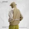 Chaqueta con Capucha Reflectante de Secado Rápido para Hombre Otoño Deportes de Montaña Ocio al Aire Libre Combinación de Colores Chaqueta Cortavientos