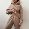 Otoño e Invierno Amazon Transfronterizo Ropa Europea y Americana Estación Independiente Moda Casual Sudadera de Manga Larga Engrosada y Pantalones Traje de Dos Piezas