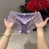 Flor de Cerezo Romántica~Bragas de Satén y Encaje Estilo Francés de Lujo Ligero, Diseño Hueco de Puro Deseo, Entrepierna Cómoda de Algodón Puro, Bragas Triángulo Sexy para Mujer
