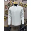 Camisa Polo Estilo Americano Ajustada, Camiseta de Manga Larga, Sudadera con Cuello Americano Cleanfit para Hombre, Camisa Negra para Capas