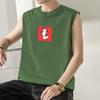 Chaleco de Algodón Puro para Hombre Verano Suelto Fitness Vallas Deportes Baloncesto Cinturilla Hombro Ancho Algodón Camiseta sin Mangas