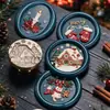 Novo Produto 2026 Série de Natal Cabeça de Selo de Cobre Embossada de Formato Irregular com Motivos de Rena e Floco de Neve para Selos de Cera de Natal