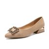 ZHR moda strass boca poco profunda capa única zapatos mujer tacón bajo punta punta capa única zapatos mujer zapatos negros mujer otoño zapatos de novia zapatos de boda