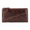 Comercio Exterior se especializa en Carteras para Hombre, Bolsos Clutch Unisex de Cuero Genuino, Bolsos de Piel de Vaca Encerada al Aceite con Doble Cremallera, Monederos de Estilo Vintage