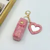 Llavero de Bolsita para Labial Transfronteriza, Fácil de Llevar, Bolsita para Labial con Lentejuelas y Brillo con Espejo, Colgante de Bolsa, Bolsita para Labial