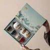 Juego de té portátil para viajes al aire libre, equipo para beber té en camping, taza de cerámica de servicio rápido, juego de té kung fu, regalo de oficina