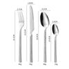 Conjunto de Talheres de Aço Inoxidável Transfronteiriço Cabo Quadrado Padrão Bilateral Faca e Garfo para Bife Colher de Sobremesa Ocidental de Alta Qualidade Garfo Espessado