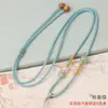 Cordão Trançado à Mão Pingente de Joia Dourada Corda de Colar DIY Unissex Corda de Coroa de Jade e Jade Hetian