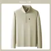 26 Novo Estilo Outono e Inverno Quente Lã Fleece Esportes ao Ar Livre Meio Zíper Gola Alta Masculina Manga Longa Moletom, Fashionável e Versátil